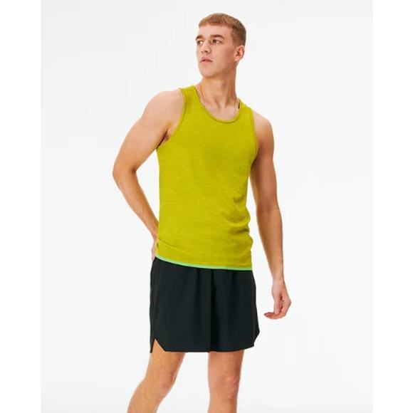 Outdoor Voices Men's Seamless Tank Large Green Apple  - MSRP $40 NWT - Picture 1 of 8